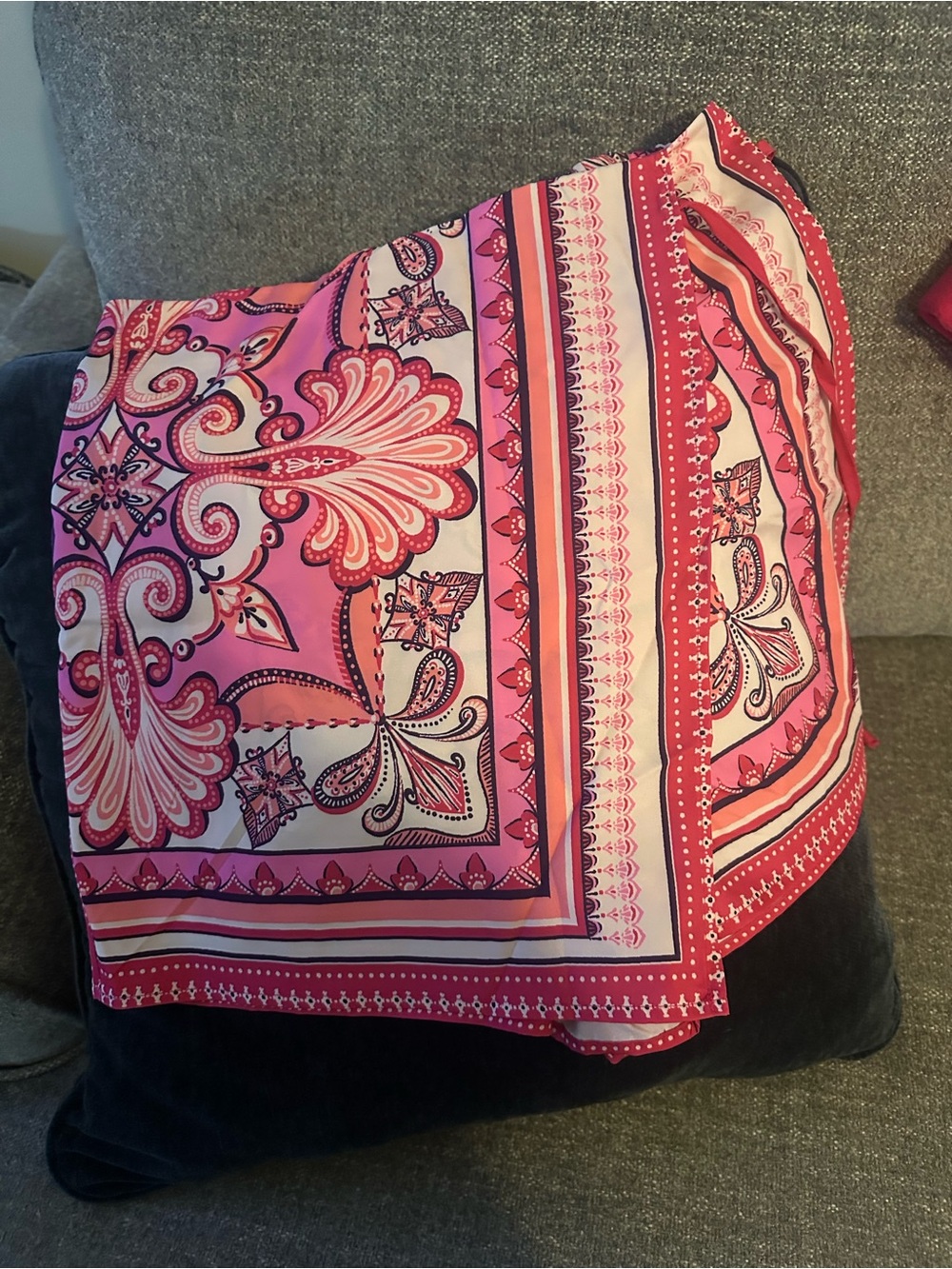 SHEIN Pink Floral Paisley Skort